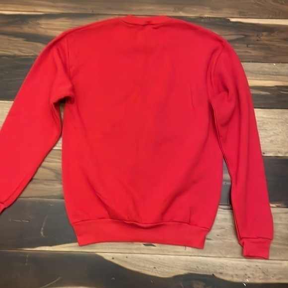Vintage Jerzees Ugly Red Christmas Sweatshirt Soilder Boy's Applique Size‎ Small - Picture 6 of 6